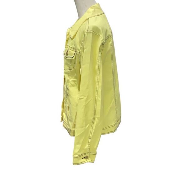 DG2 by Diane Gilman Lemon Yellow Heavy Pickstitch Jean Trucker Jacket NWT - Picture 5 of 7